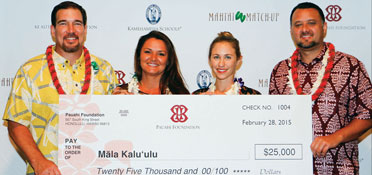 Mahiʻai Match-Up, first place winners, Māla Kaluʻulu (L to R) Dana Shapiro and Mailani Souza. Missing from photo, team member Noa Lincoln.
