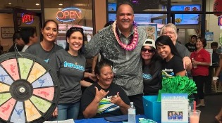 Team HMSA with Mayor Bernard Carvalho at the 3rd Annual Back to School Bash at Kukui Grove Lihue, Kauai. 