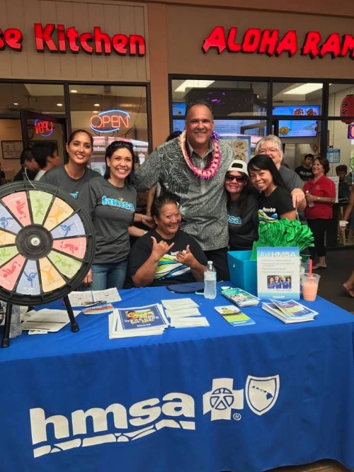 HMSA was a proud sponsor of the 3rd Annual Back to School Bash School Supplies Giveaway. Here is Team HMSA with Mayor Bernard Carvalho at the 3rd Annual Back to School Bash at Kukui Grove Lihue, Kauai.